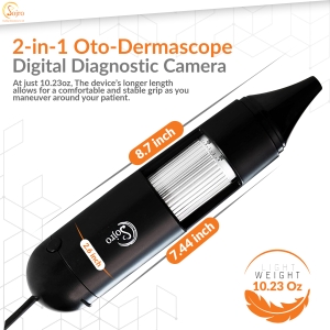 Digital Otoscope and Dermascope in Single Device (Oto-Dermascope) for Clinical Examination and Saving Pictures and Videos
